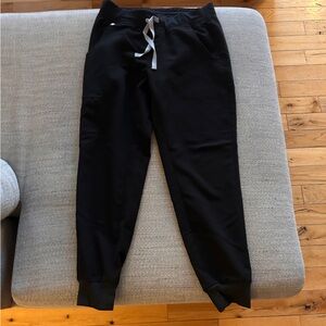 Figs women’s Black Joggers with Gray Drawstring